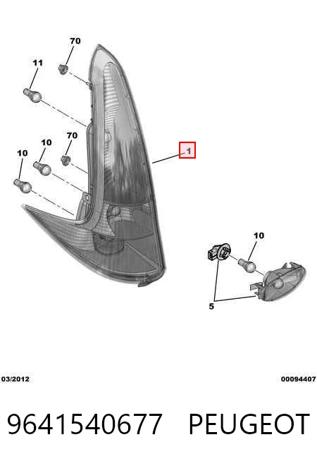 Lampa zespolona tylna lewa do Peugeot 206 SW 2E, K