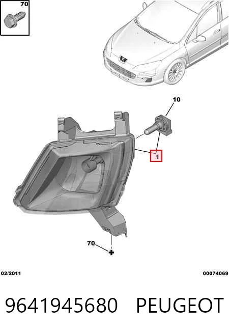 Lampa przeciwmgielna lewa Peugeot 407 SW