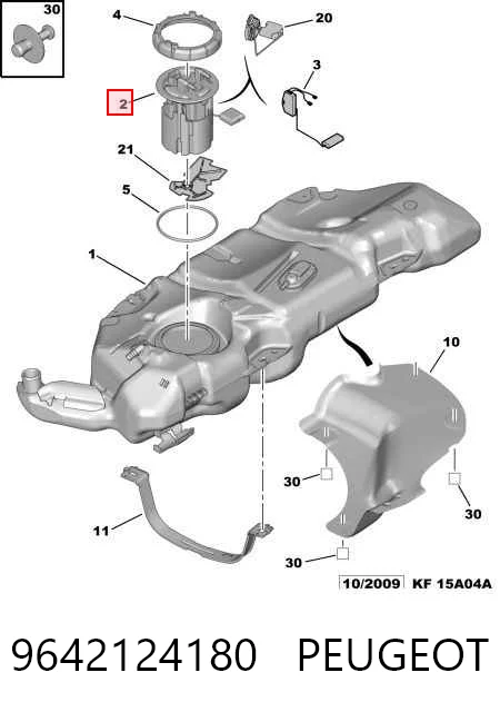 9642124180 Peugeot/Citroen Moduł pompy paliwowej z czujnikiem poziomu paliwa