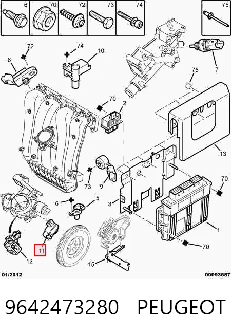 9642473280 Peugeot/Citroen Czujnik położenia przepustnicy (potencjometr)