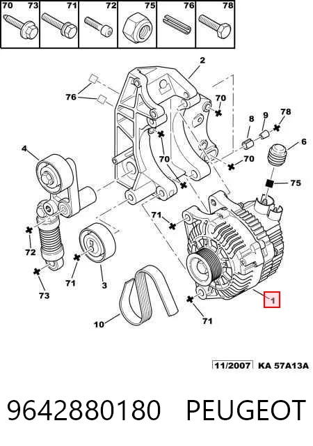 9642880180 Peugeot/Citroen Alternator