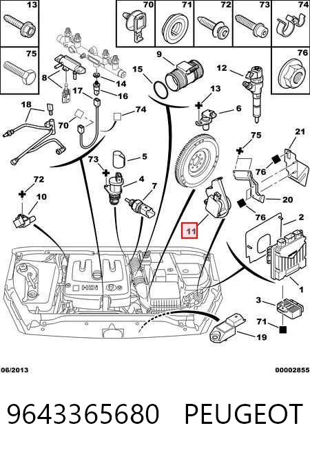 9643365680 Peugeot/Citroen Czujnik położenia pedału przyspieszenia (gazu)