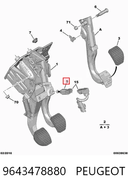 9643478880 Peugeot/Citroen Czujnik włącznika świała stop