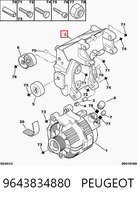 Wspornik alternatora do Peugeot 406  8E, F