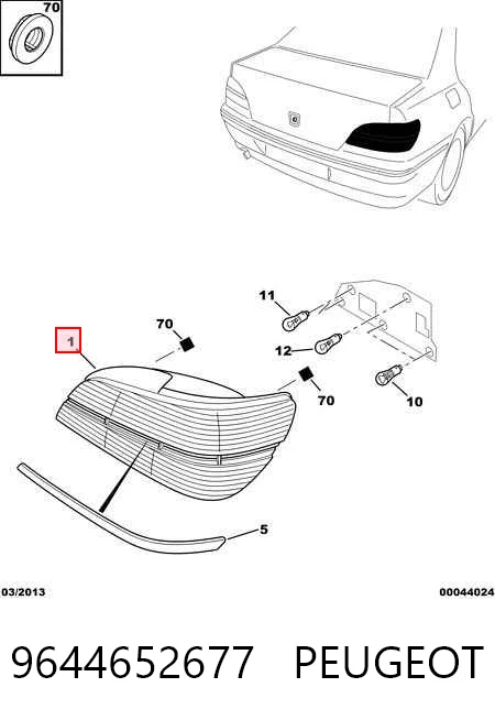 Do koszyka Lampa zespolona tylna lewa Peugeot 406  8B