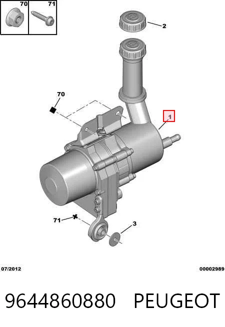9644860880 Peugeot/Citroen Pompa wspomagania hydraulicznego kierownicy