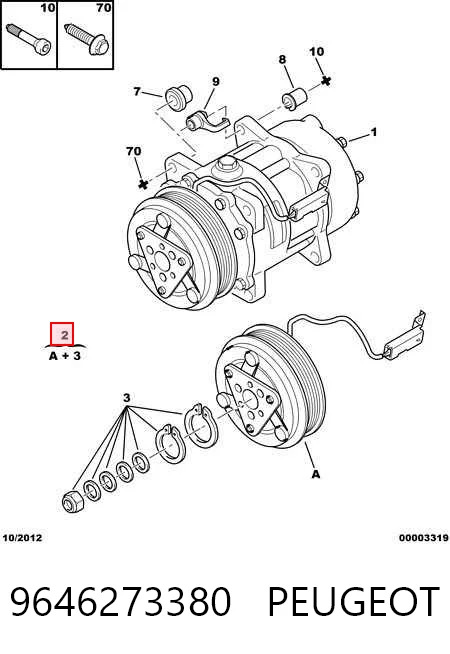 9646273380 Peugeot/Citroen Sprężarka klimatyzacji