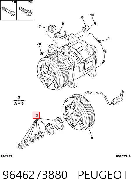9646273880 Peugeot/Citroen Sprężarka klimatyzacji