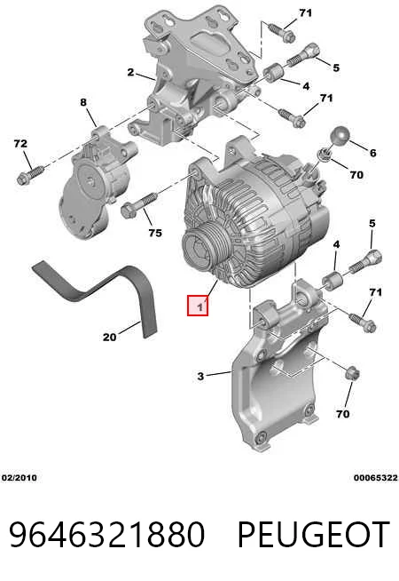9646321880 Peugeot/Citroen Alternator