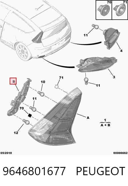 Do koszyka Lampa zespolona tylna prawa Citroen C4 I LA