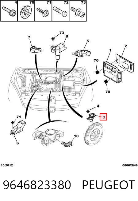 9646823380 Peugeot/Citroen Czujnik położenia wału korbowego