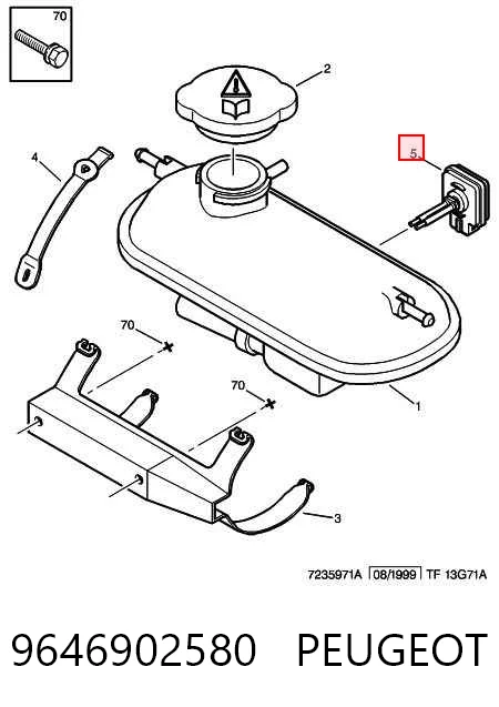 9646902580 Peugeot/Citroen Czujnik poziomu płynu chłodzącego w zbiorniku