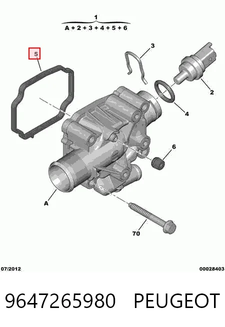 9647265980 Peugeot/Citroen Obudowa termostatu