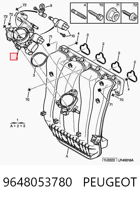 9648053780 Peugeot/Citroen Przepustnica, komplet