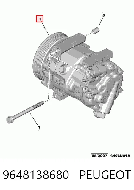 9648138680 Peugeot/Citroen Sprężarka klimatyzacji