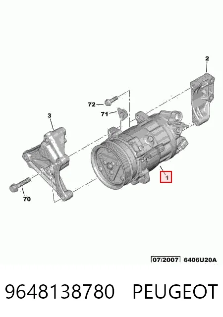 9648138780 Peugeot/Citroen Sprężarka klimatyzacji