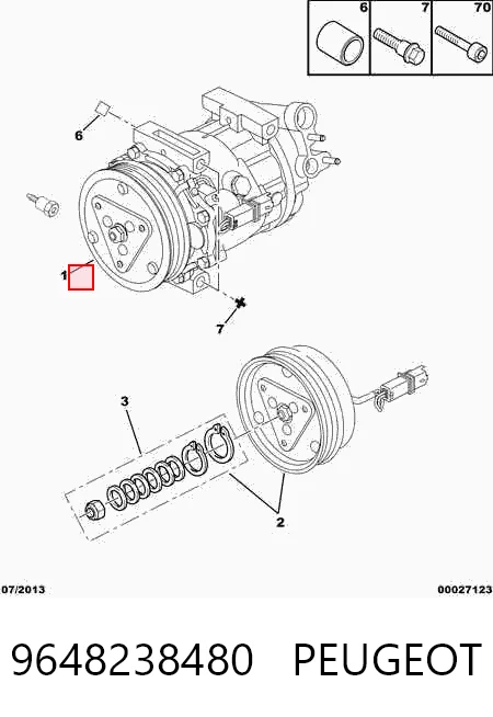 9648238480 Peugeot/Citroen Sprężarka klimatyzacji