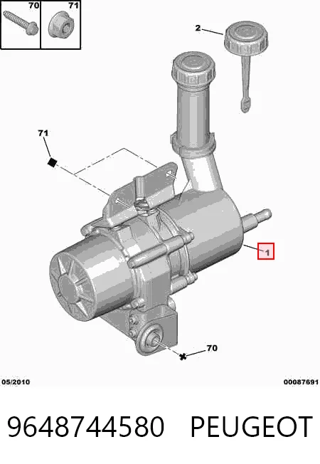 9648744580 Peugeot/Citroen Pompa wspomagania hydraulicznego kierownicy