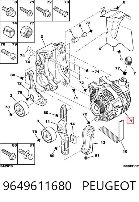 9649611680 Peugeot/Citroen Alternator