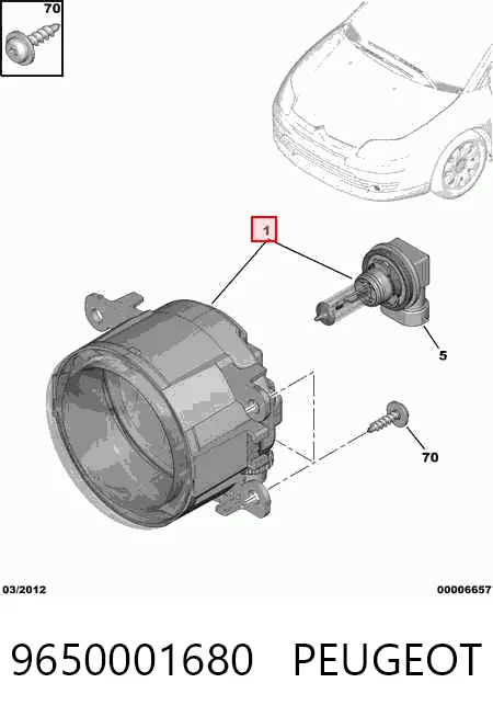 Lampa przeciwmgielna lewa/prawa 9650001680 VAG