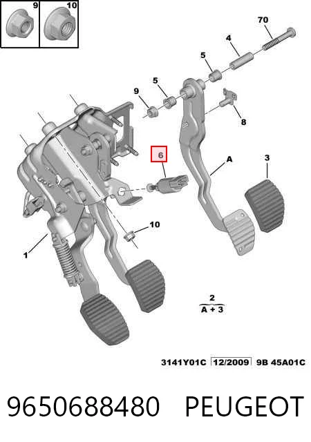 9650688480 Peugeot/Citroen Czujnik włącznika świała stop