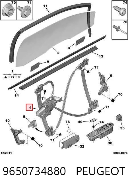 Do koszyka Mechanizm podnoszenia szyby drzwi przednich prawych Peugeot 607  9D, 9U
