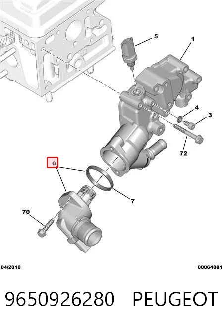 9650926280 Peugeot/Citroen Termostat