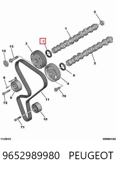 9652989980 Peugeot/Citroen Uszczelniacz wałka rozrządu silnika
