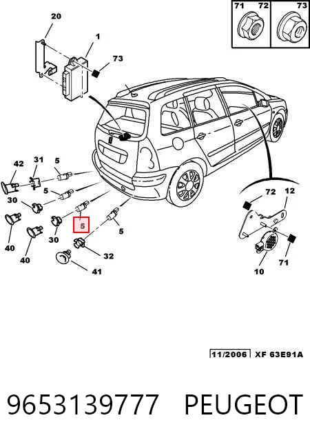 9653139777 Peugeot/Citroen Czujnik parkowania tylny