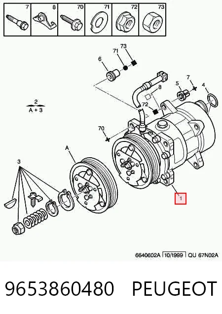 9653860480 Peugeot/Citroen Sprężarka klimatyzacji