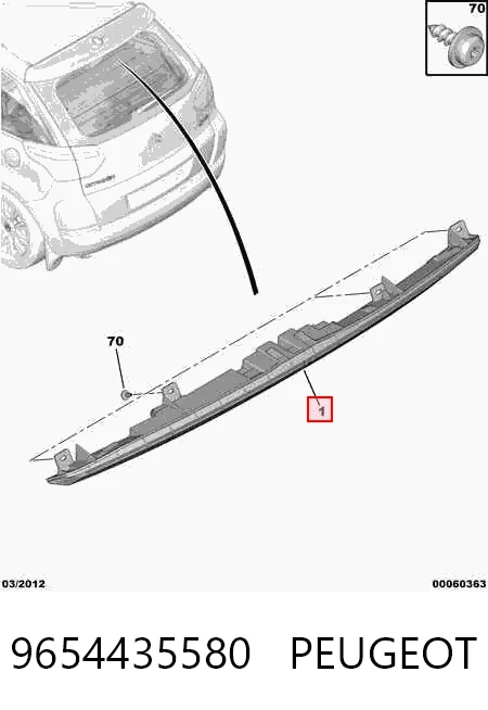 Lampa stop tylna dodatkowa do Citroen C4 GRAND PICASSO I UA