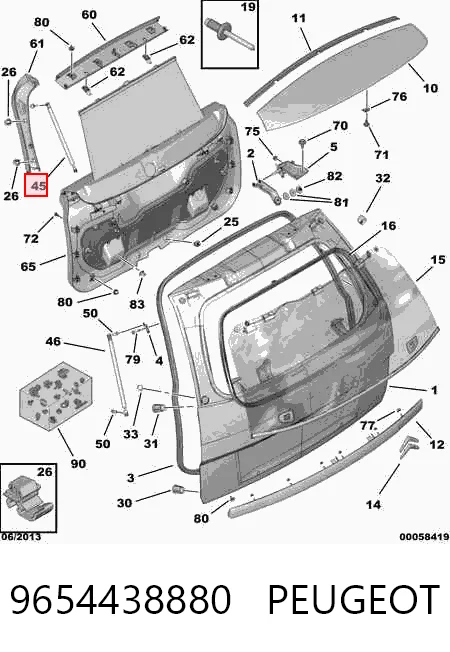 GS0965 Magneti Marelli Amortyzator szyby bagażnika (3/5 drzwi tylnych)