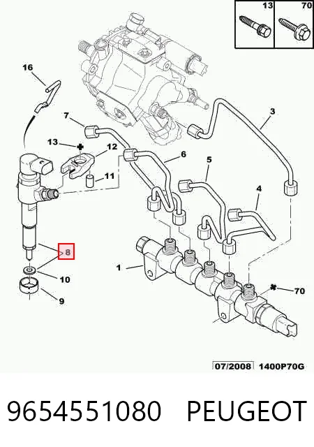 9654551080 Peugeot/Citroen Wtryskiwacz paliwa