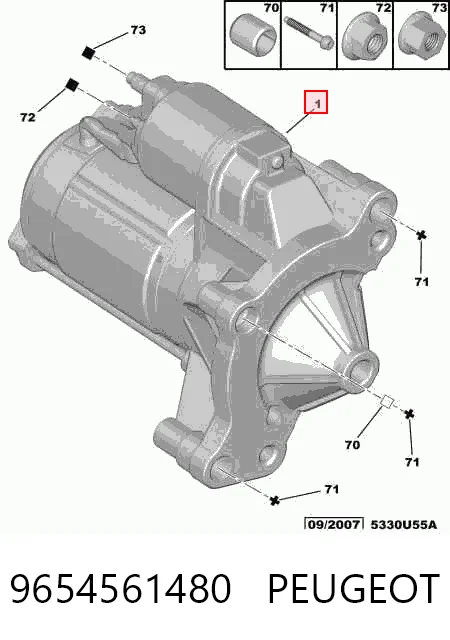 9654561480 Peugeot/Citroen Rozrusznik