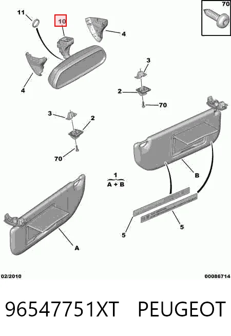 Lusterko wewnętrzne do Citroen C4 I LC