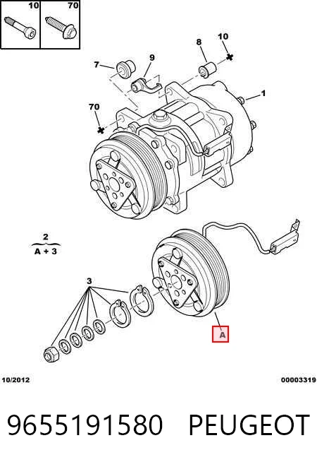 9655191580 Peugeot/Citroen Sprężarka klimatyzacji