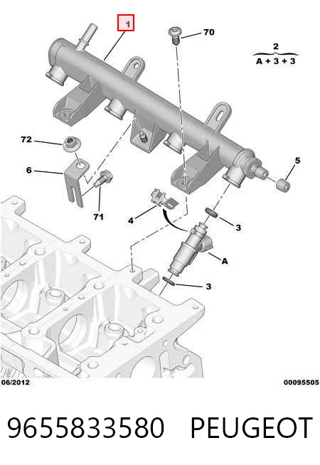 9655833580 Peugeot/Citroen Rozdzielacz paliwa