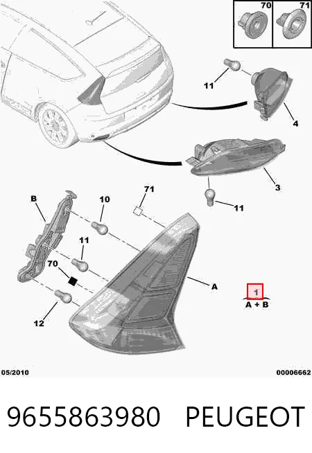  Lampa zespolona tylna prawa Citroen C4 1