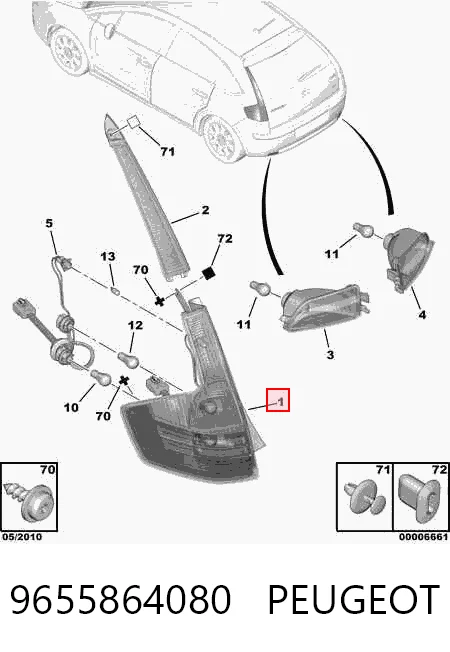 Lampa zespolona tylna lewa Citroen C4 I