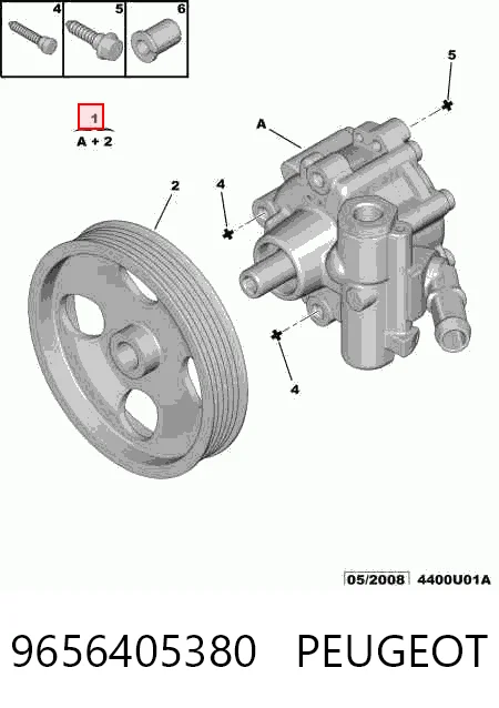 9656405380 Peugeot/Citroen Pompa wspomagania hydraulicznego kierownicy