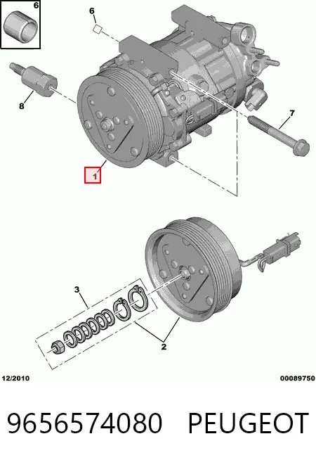 9656574080 Peugeot/Citroen Sprężarka klimatyzacji