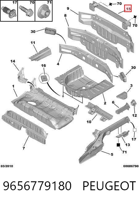 Wzmocnienie zderzaka tylnego do Peugeot 308 I 4A, 4C