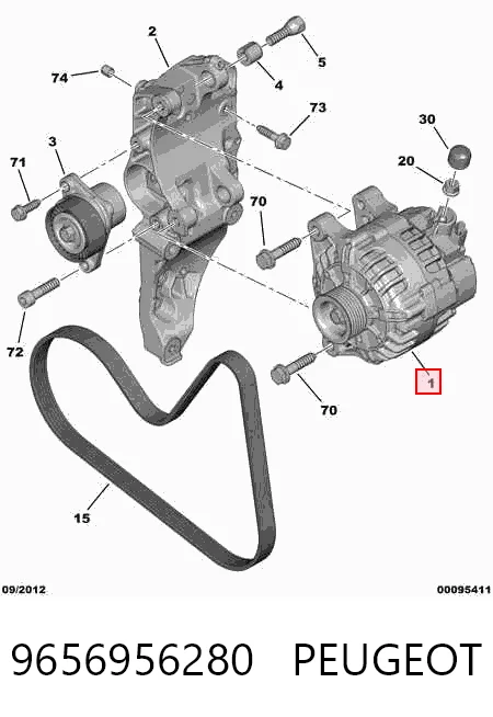 9656956280 Peugeot/Citroen Alternator