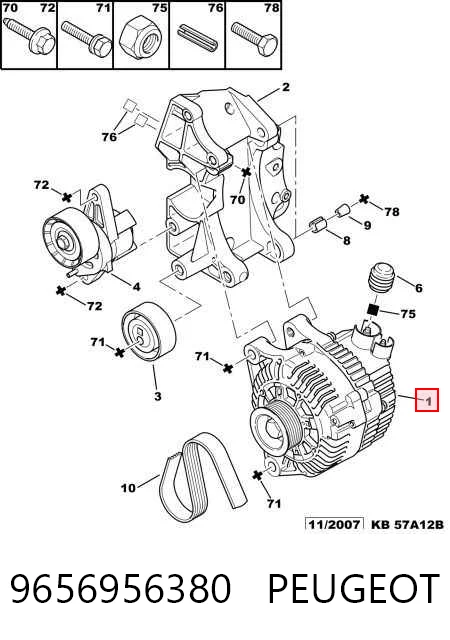 9656956380 Peugeot/Citroen Alternator