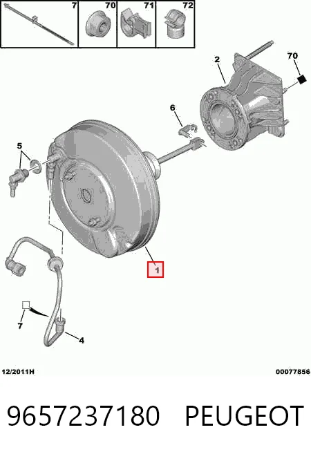 Wzmacniacz próżniowy hamulców Peugeot 407 SW kombi (6E) (2004 - 2011) cena, od 39,43 USD