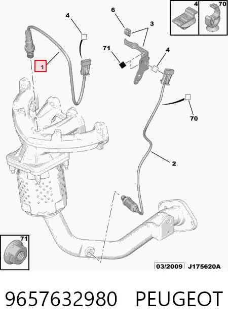 9657632980 Peugeot/Citroen Sonda lambda czujnik tlenu przed katalizatorem