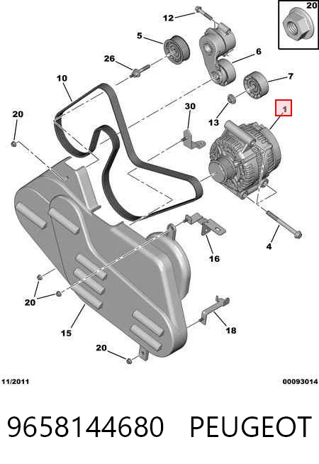 9658144680 Peugeot/Citroen Alternator