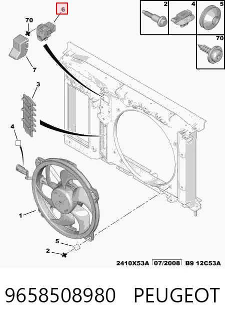 9658508980 Peugeot/Citroen Regulator obrotów wentylatora (sterownik)