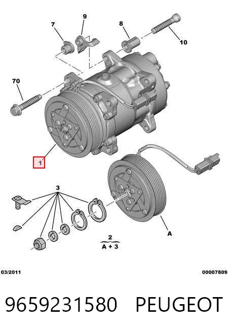 9659231580 Peugeot/Citroen Sprężarka klimatyzacji