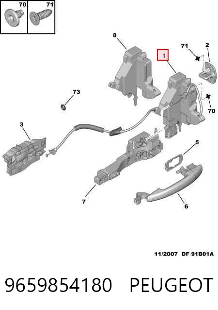 Zamek drzwi tylnych lewych Peugeot 407 SW kombi (6E) (2004 - 2011) cena, od 48,01 USD